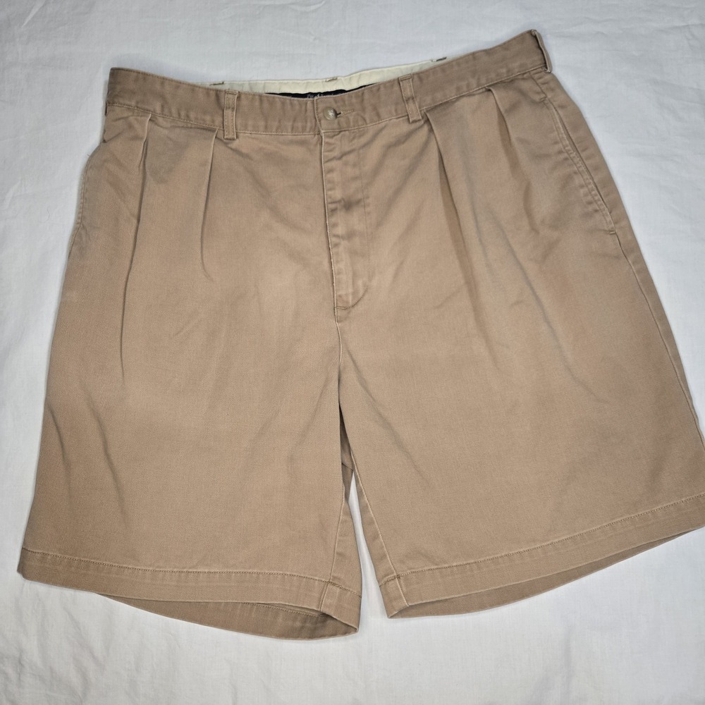 Polo Ralph Lauren‎ Shorts Beige Chino  Measures 34" (Tag 38") Cotton Pleated